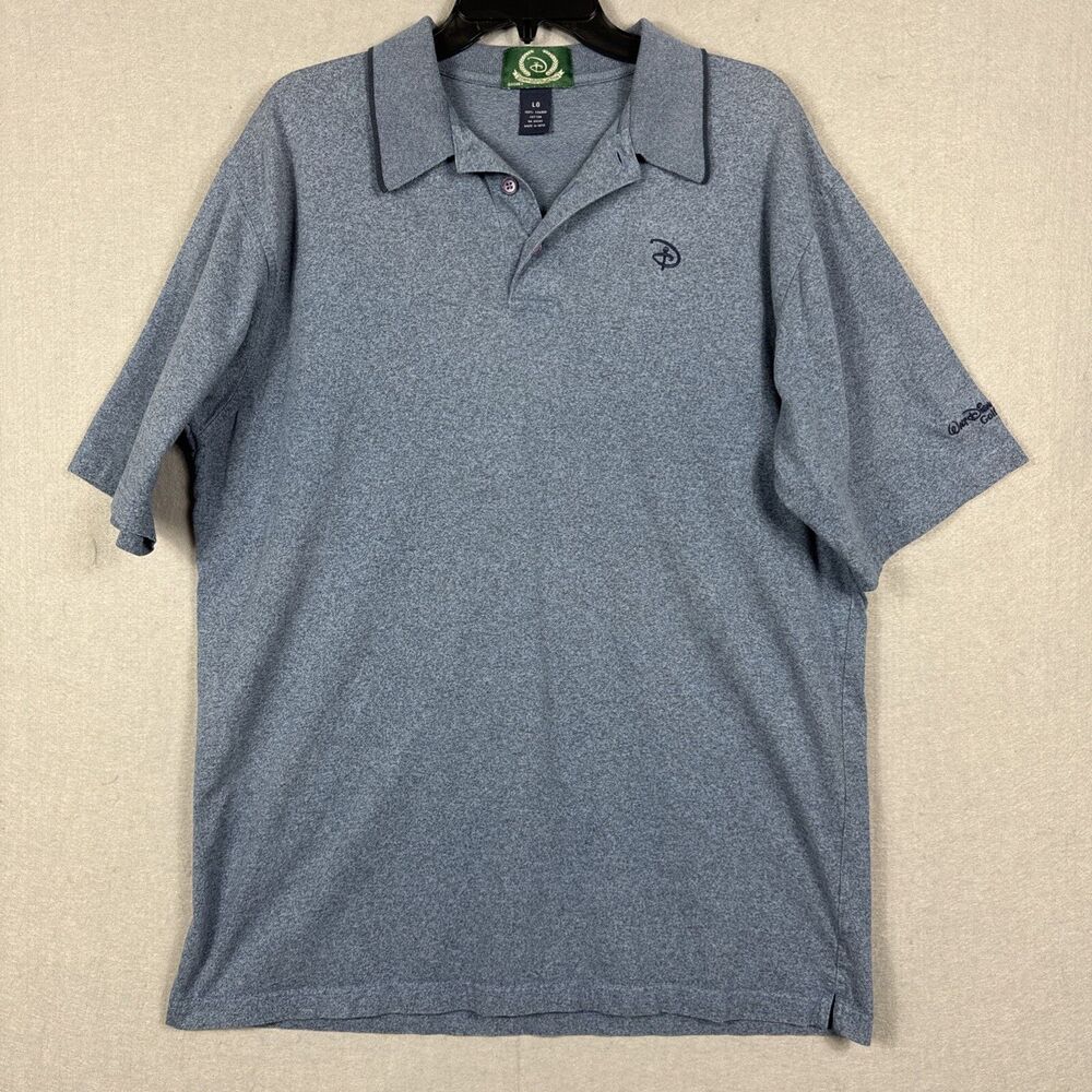 Vtg Disney Polo Shirt Men's L Blue Golf Collection Cotton SS